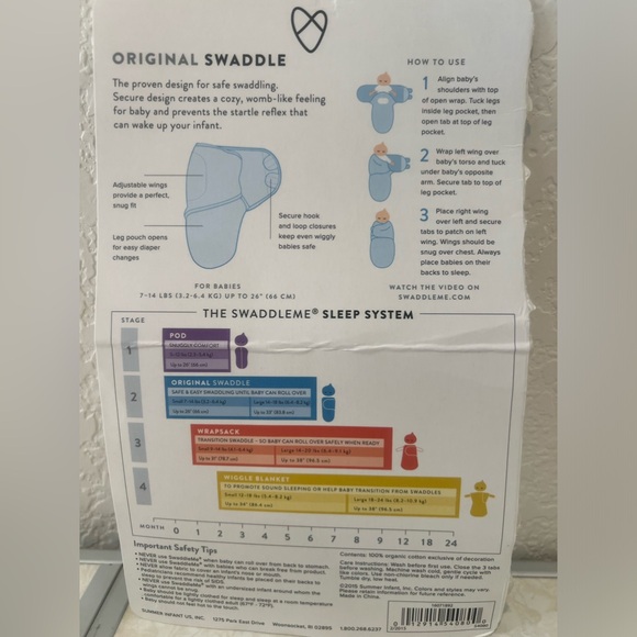 SwaddleMe Organic Cotton Swaddle Sleep Sack Baby Newborn Infant - Picture 3 of 3